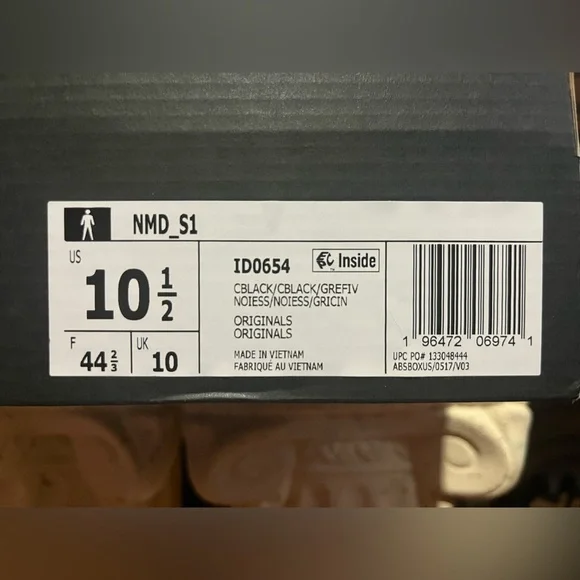 Adidas NMD S1 Tiger Stripe Black Sz 10.5 - Picture 6 of 6